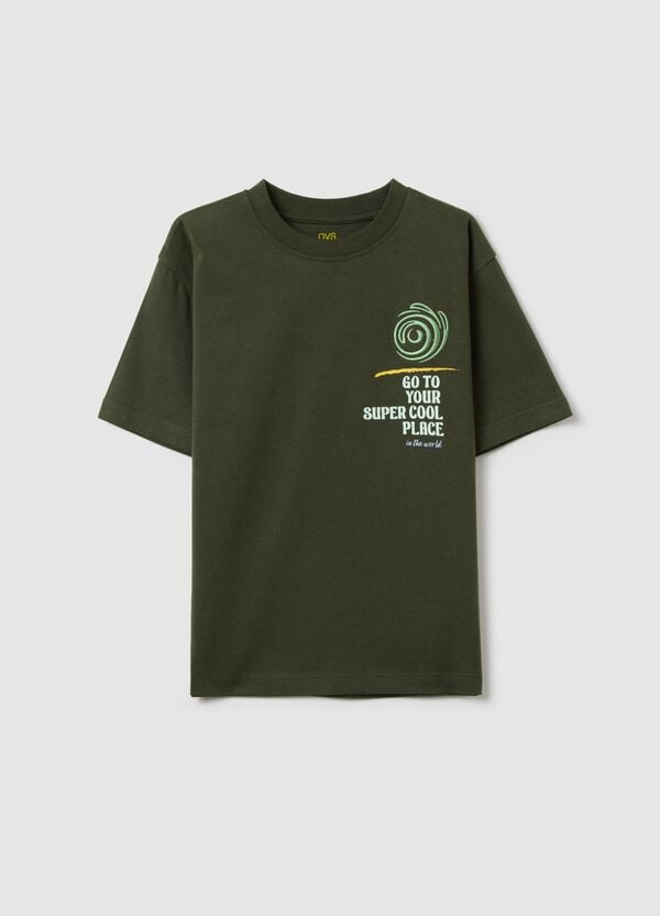 Ovs T-shirt in cotone con stampa "Go to your super cool place"