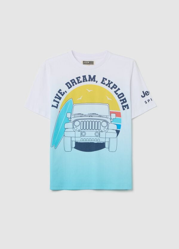 Ovs T-shirt in cotone con stampa "Live Dream Explore"