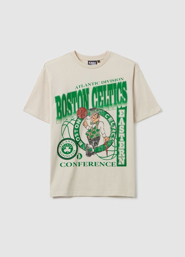 Ovs T-shirt in cotone con stampa NBA Boston Celtics