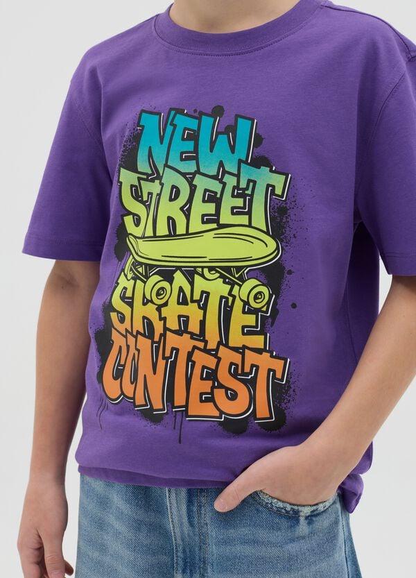 Ovs T-shirt In Cotone Con Stampa "New Street Skate Contest"
