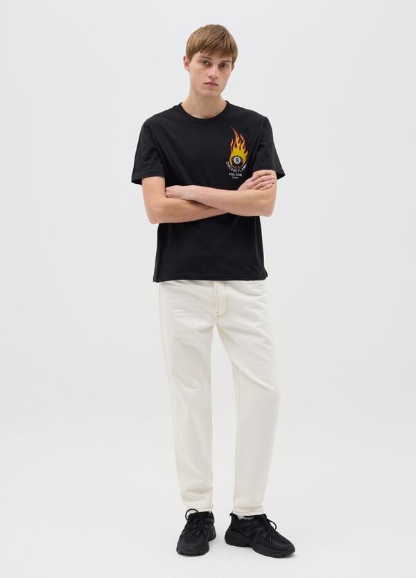 Ovs T-shirt In Cotone Con Stampa Palla Da Biliardo Infuocata