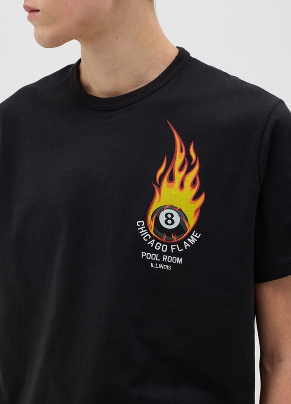 Ovs T-shirt In Cotone Con Stampa Palla Da Biliardo Infuocata