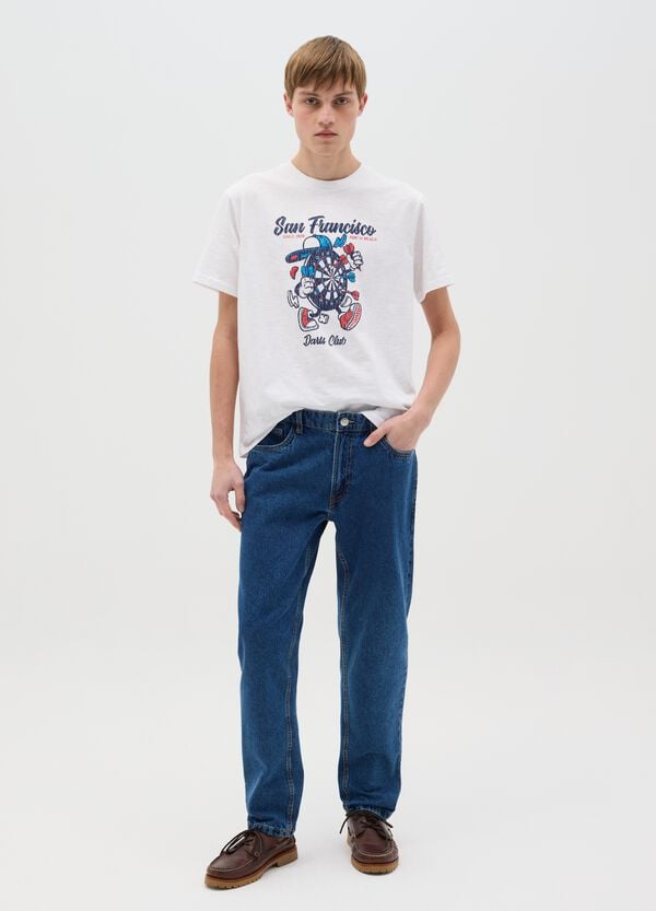 Ovs T-shirt In Cotone Con Stampa "San Francisco Darts Club"