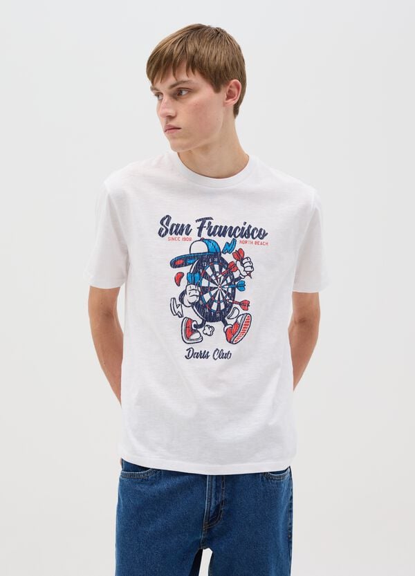 Ovs T-shirt in cotone con stampa "San Francisco Darts Club"