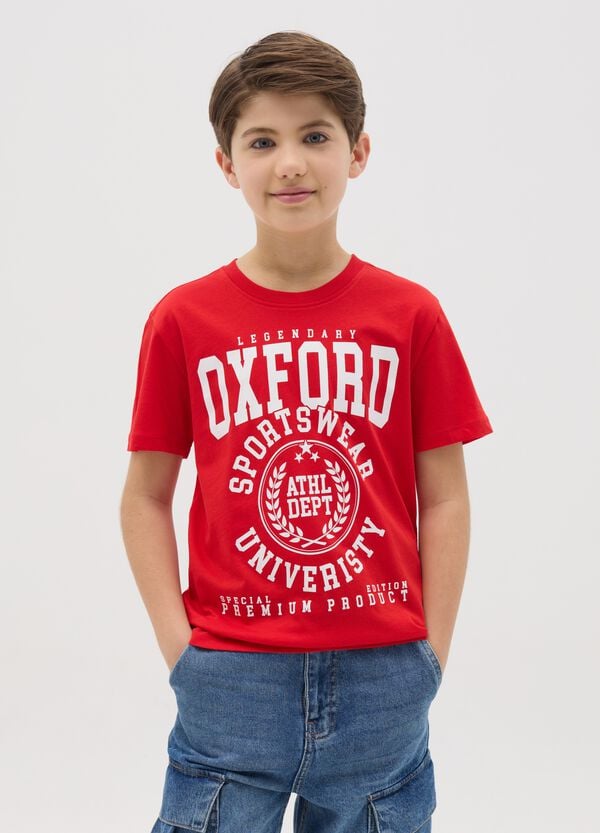 Ovs T-shirt in cotone con stampa "Sportswear University"