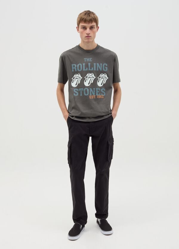 Ovs T-shirt In Cotone Con Stampa The Rolling Stones