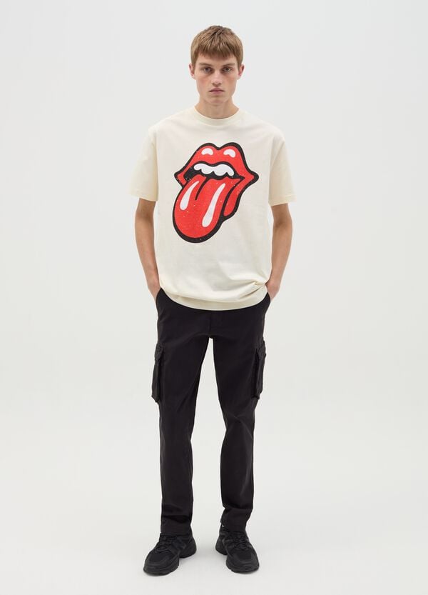 Ovs T-shirt In Cotone Con Stampa The Rolling Stones