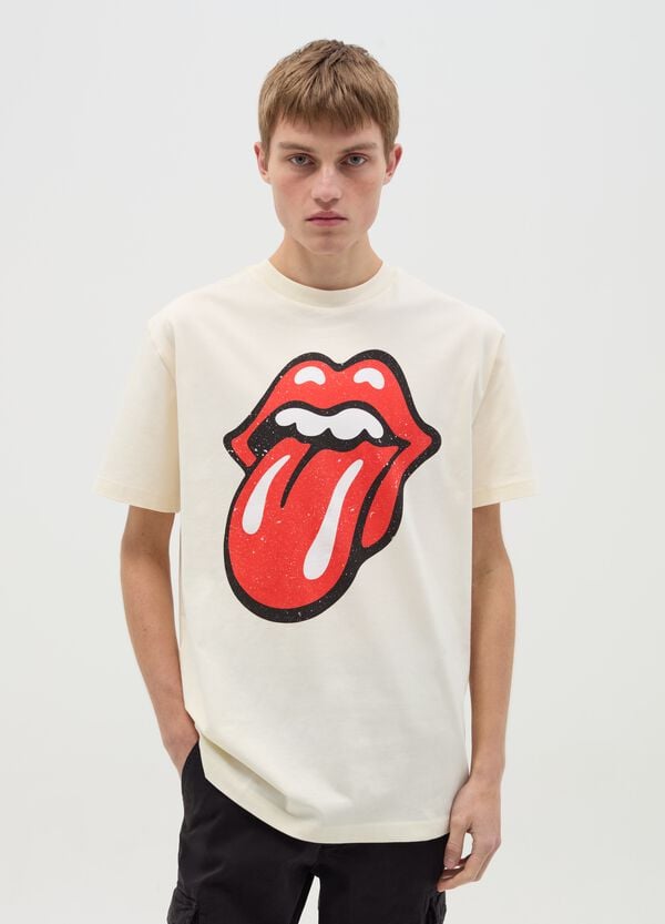 Ovs T-shirt in cotone con stampa The Rolling Stones
