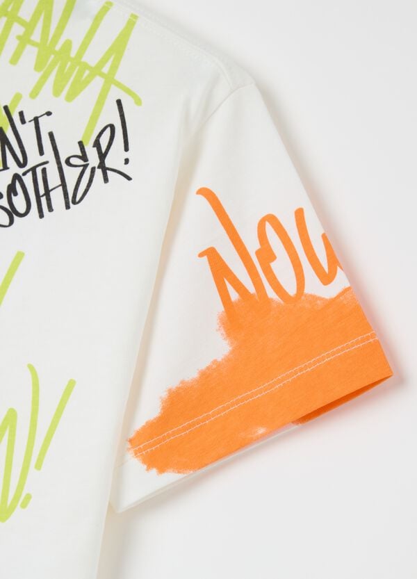 Ovs T-shirt In Cotone Con Stampa Tom E Ricamo "I Don't Think So"