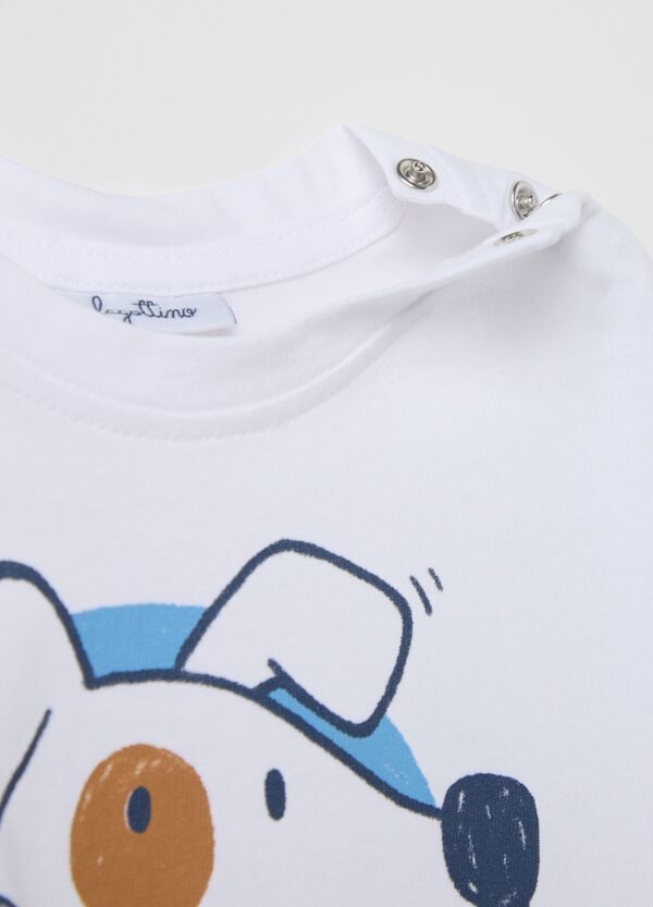 Ovs T-shirt In Cotone Stampa Cagnolino "My New Friend"