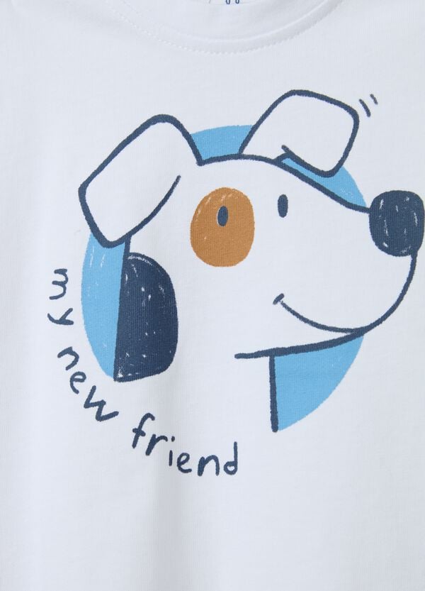 Ovs T-shirt In Cotone Stampa Cagnolino "My New Friend"