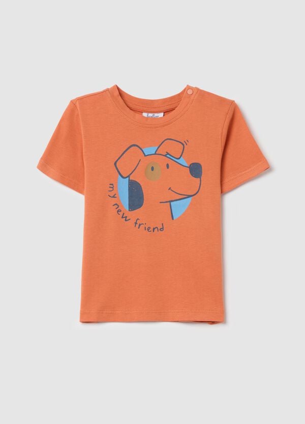 Ovs T-shirt in cotone stampa cagnolino "My new friend"