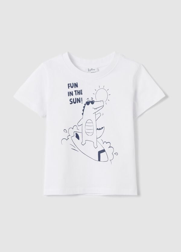 Ovs T-shirt in cotone stampa coccodrillo "Fun in the sun "