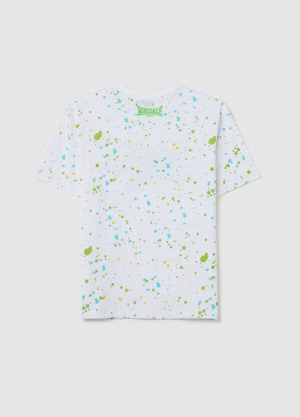 Ovs T-shirt In Cotone Stampa Macchie Di Vernice E Logo