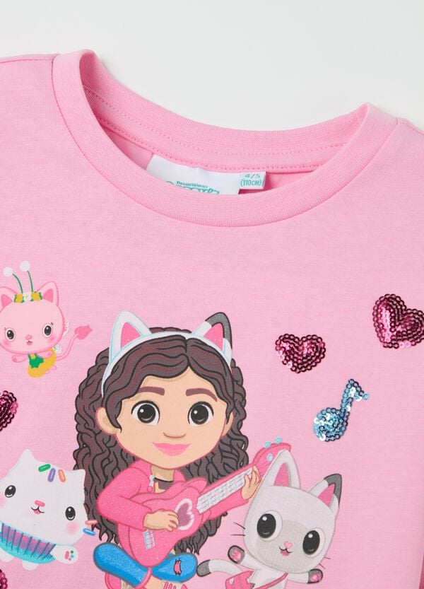 Ovs T-shirt In Cotone Stretch Con Paillettes E Stampa Gabby