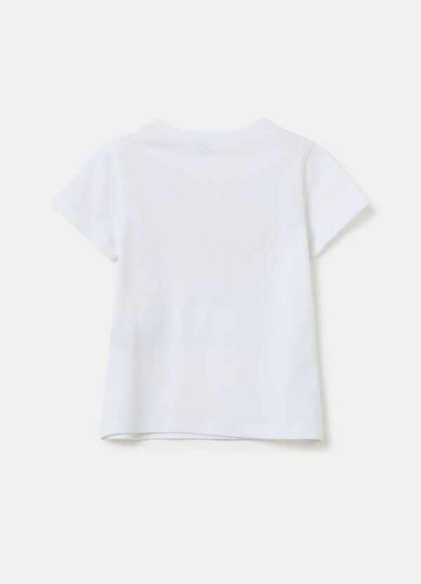 Ovs T-shirt In Cotone Stretch Con Strass E Paillettes