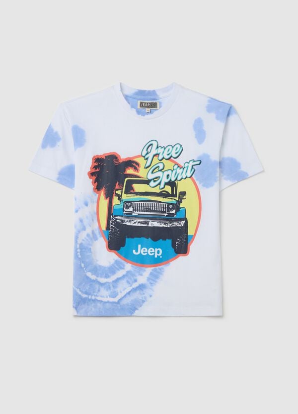 Ovs T-shirt in cotone Tie Dye con stampa fuoristrada