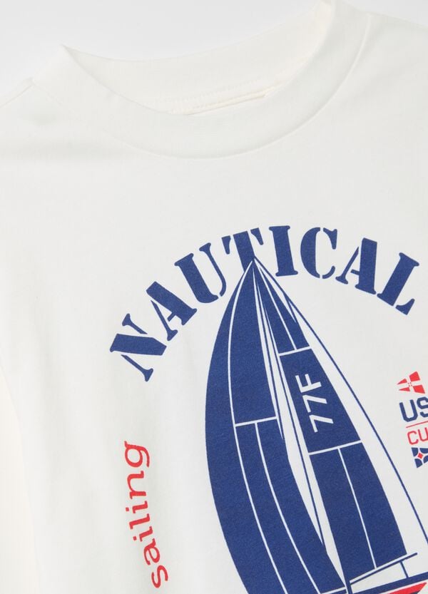 Ovs T-shirt Maniche Lunghe In Cotone "Nautical Heritage"