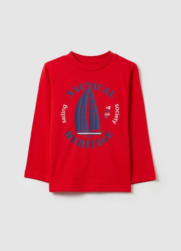Ovs T-shirt maniche lunghe in cotone "Nautical Heritage"
