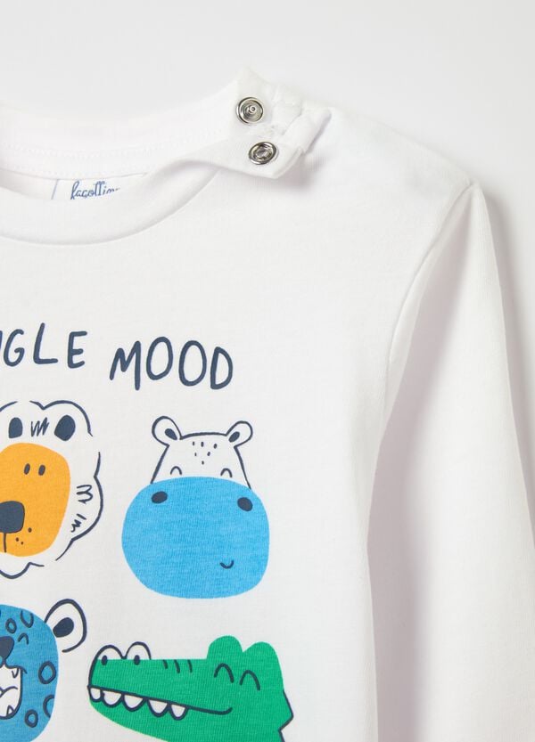 Ovs T-shirt Maniche Lunghe In Cotone Stampa "Jungle Mood"