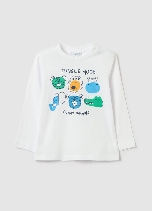 Ovs T-shirt maniche lunghe in cotone stampa "Jungle Mood"