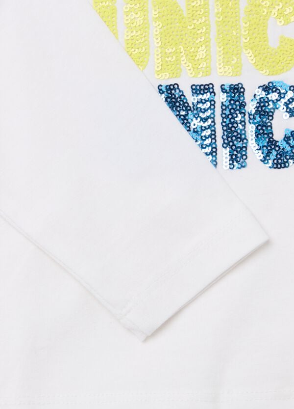 Ovs T-shirt Maniche Lunghe Scritta "Unicorn" Di Paillettes