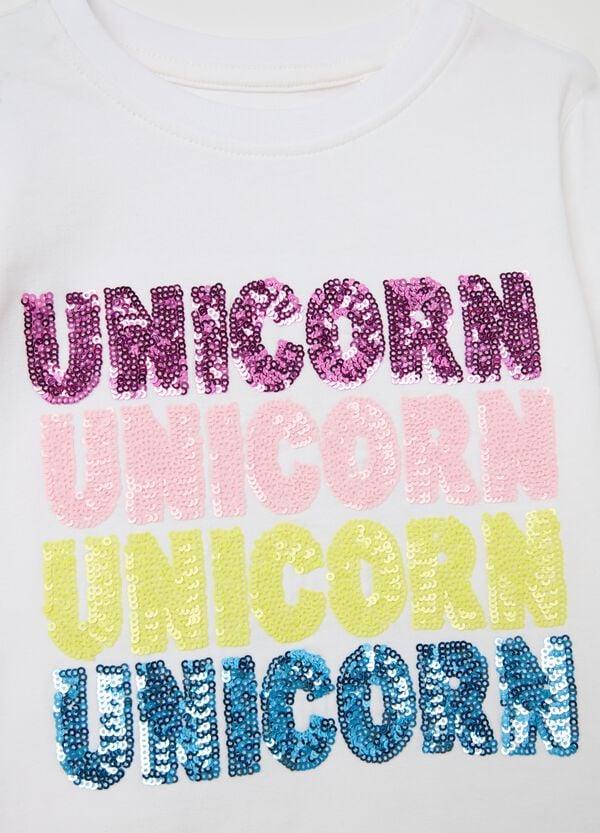 Ovs T-shirt Maniche Lunghe Scritta "Unicorn" Di Paillettes