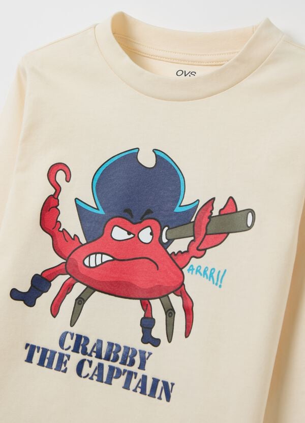 Ovs T-shirt Maniche Lunghe Stampa "Crabby The Captain"