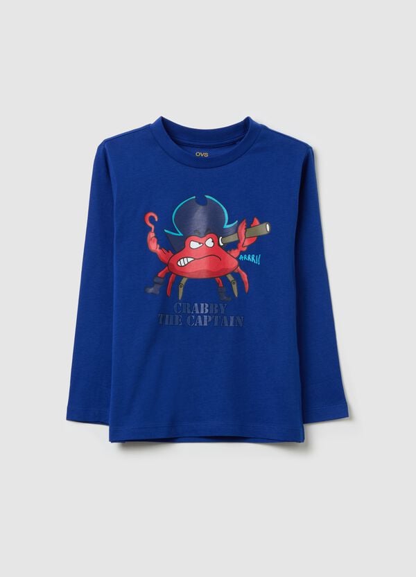 Ovs T-shirt maniche lunghe stampa "Crabby the Captain"