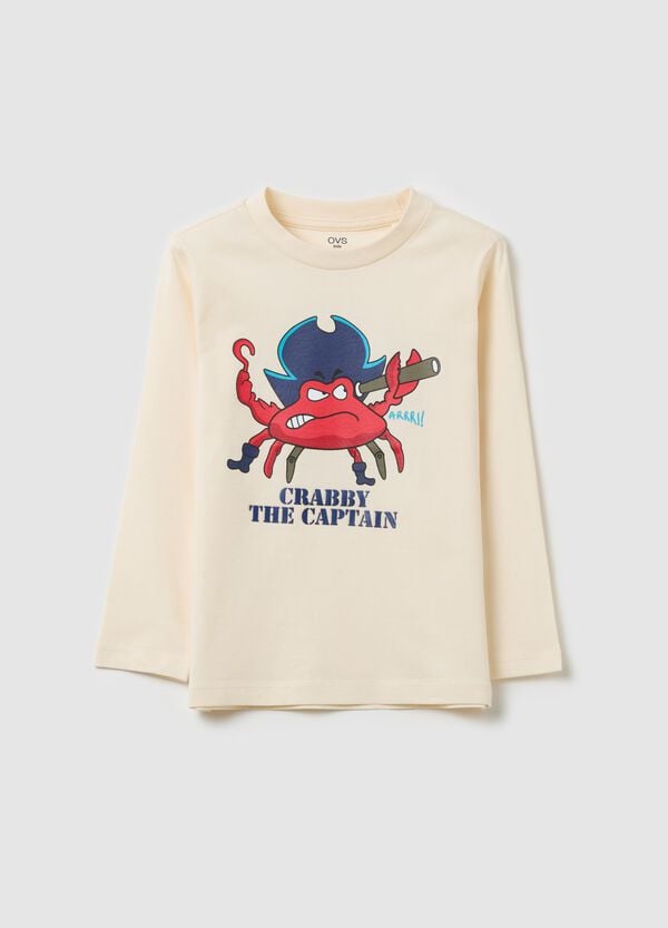 Ovs T-shirt maniche lunghe stampa "Crabby the Captain"