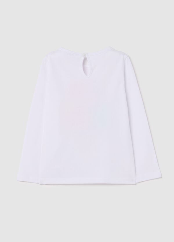 Ovs T-shirt Maniche Lunghe Stampa Glitterata Gelato