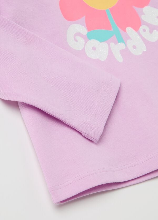 Ovs T-shirt Maniche Lunghe Stampa Glitterata Gelato