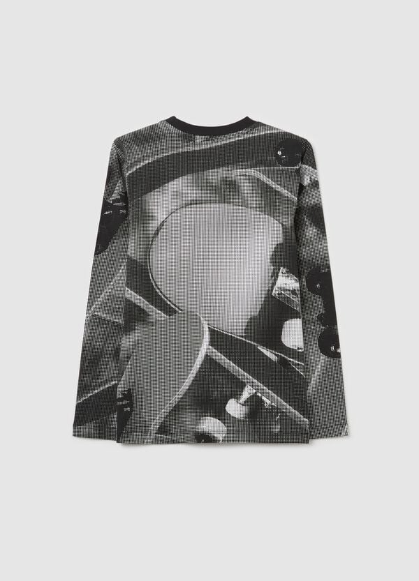 Ovs T-shirt Maniche Lunghe Stampa Tavole Da Skateboard