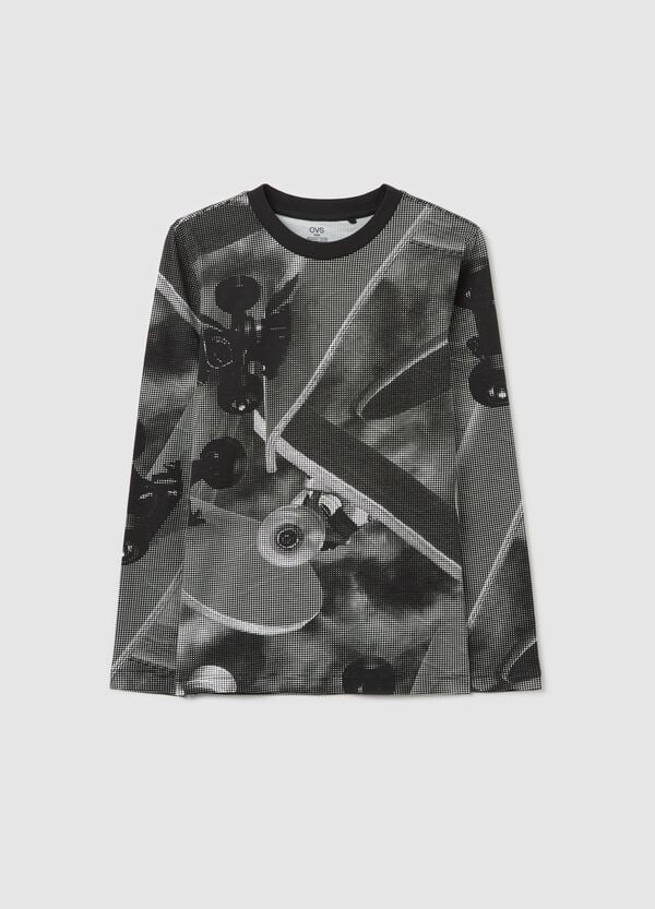 Ovs T-shirt maniche lunghe stampa tavole da skateboard