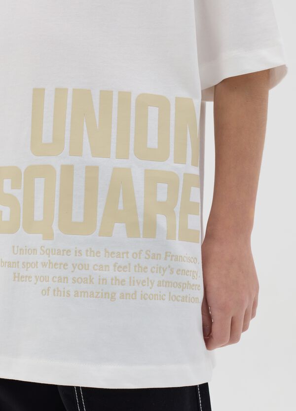 Ovs T-shirt Over Fit In Cotone Con Stampa "Union Square"