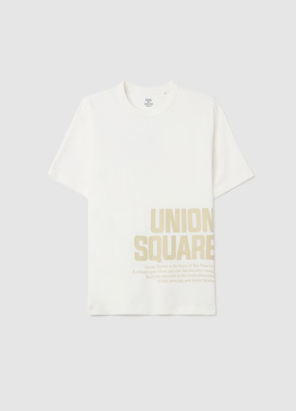 Ovs T-shirt Over Fit In Cotone Con Stampa "Union Square"