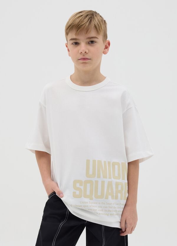 Ovs T-shirt over fit in cotone con stampa "Union Square"