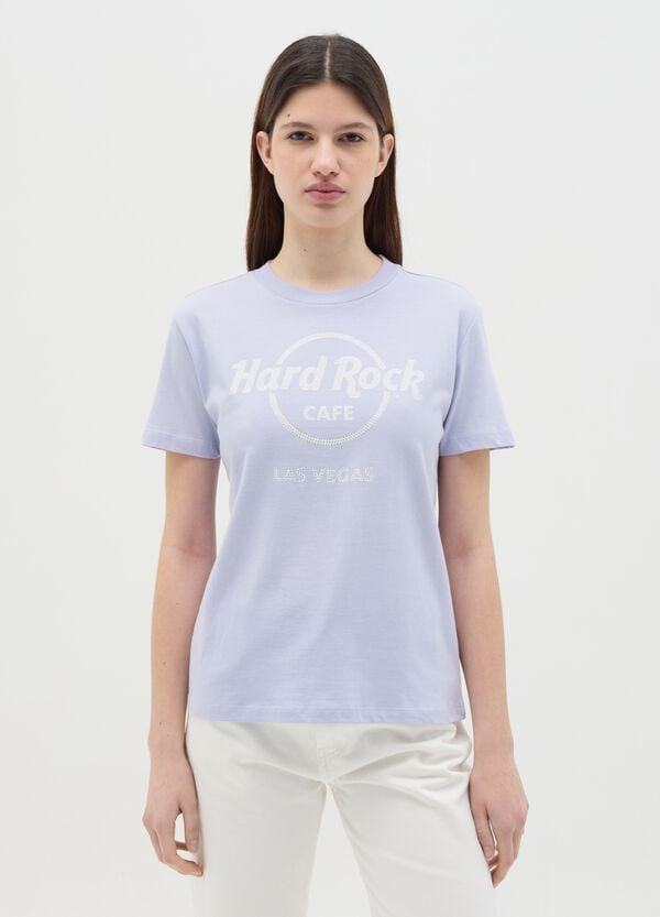 Ovs T-shirt Stampa Hard Rock Cafè Las Vegas Con Strass