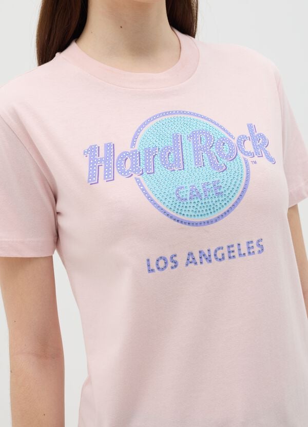 Ovs T-shirt Stampa Hard Rock Cafè Los Angeles Con Strass