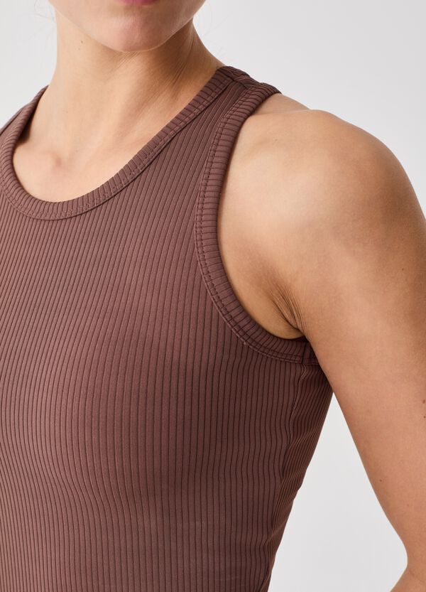 Ovs Tank Top Crop In Tessuto Tecnico A Costine ALTAVIA STUDIO