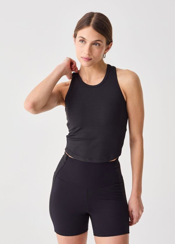 Ovs Tank Top Crop In Tessuto Tecnico A Costine ALTAVIA STUDIO