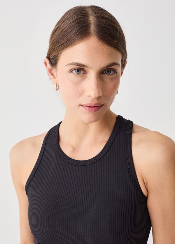 Ovs Tank Top Crop In Tessuto Tecnico A Costine ALTAVIA STUDIO