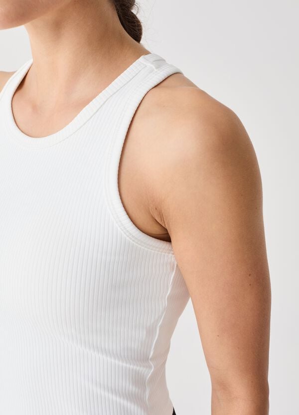 Ovs Tank Top Crop In Tessuto Tecnico A Costine ALTAVIA STUDIO