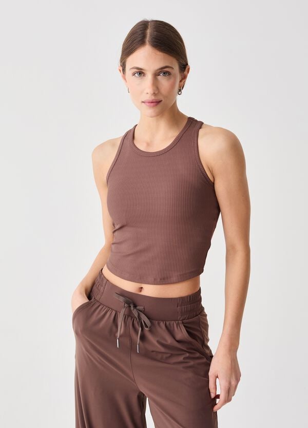 Ovs Tank top crop in tessuto tecnico a costine ALTAVIA STUDIO