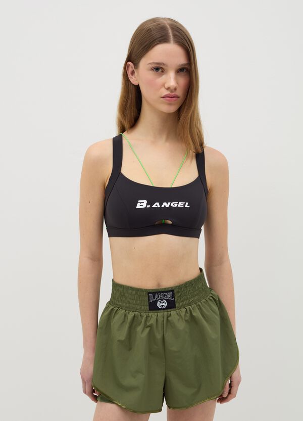 Ovs Tank top cropped sportivo con dettagli fluo B.ANGEL X MARE FUORI