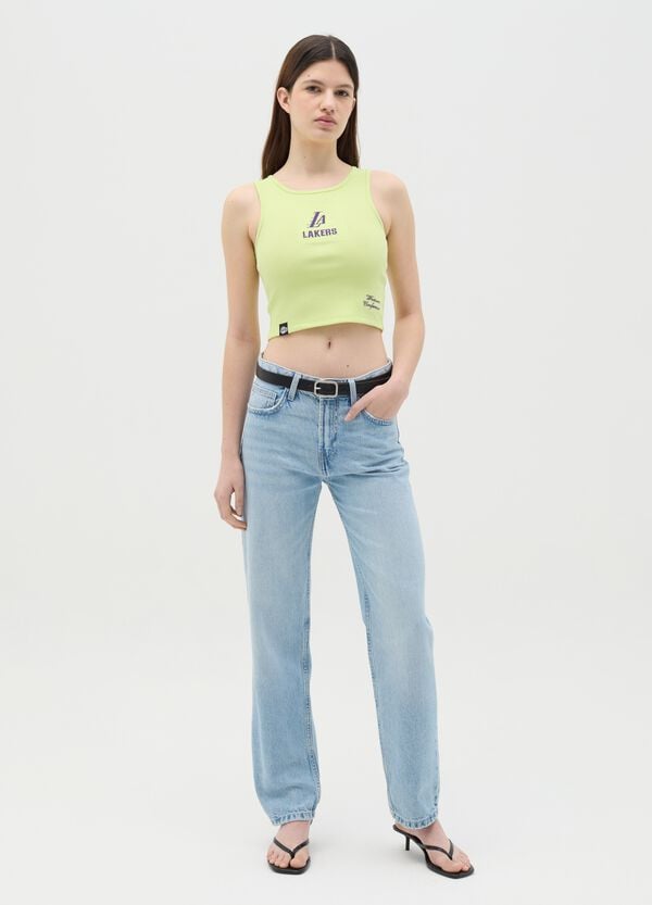 Ovs Tank top giallo a costine NBA Los Angeles Lakers