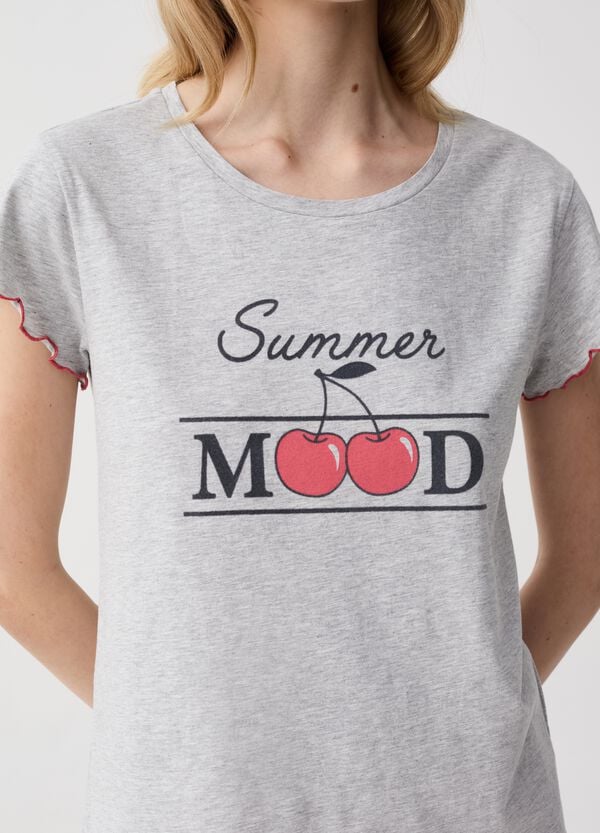 Ovs Top Pigiama Con Profili Ondulati Stampa Ciliegie