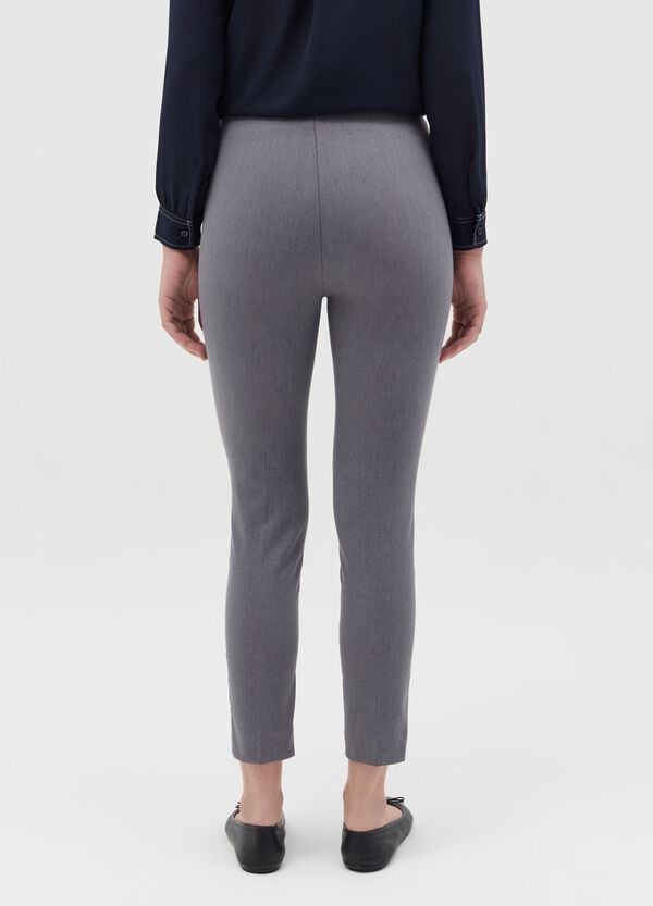 Ovs Treggings Grigio Mélange Con Cuciture In Rilievo