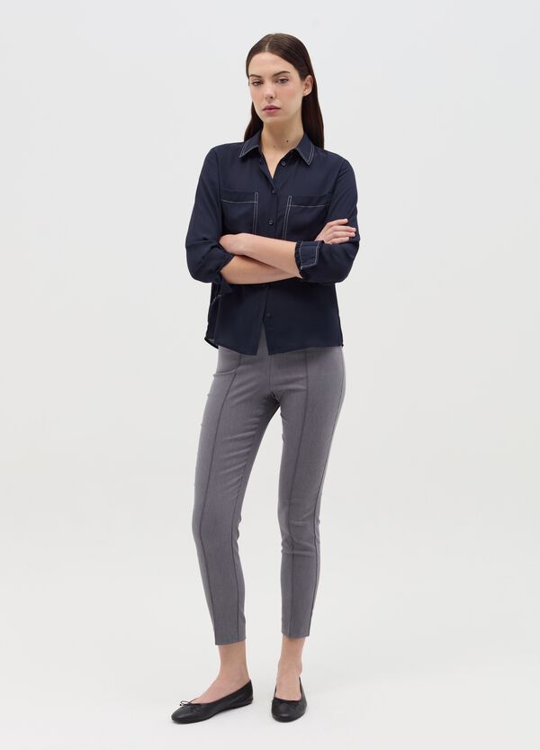 Ovs Treggings grigio mélange con cuciture in rilievo