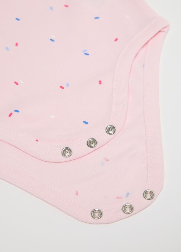 Ovs Tripack Body Bianco E Rosa In Cotone Bio Con Stampa